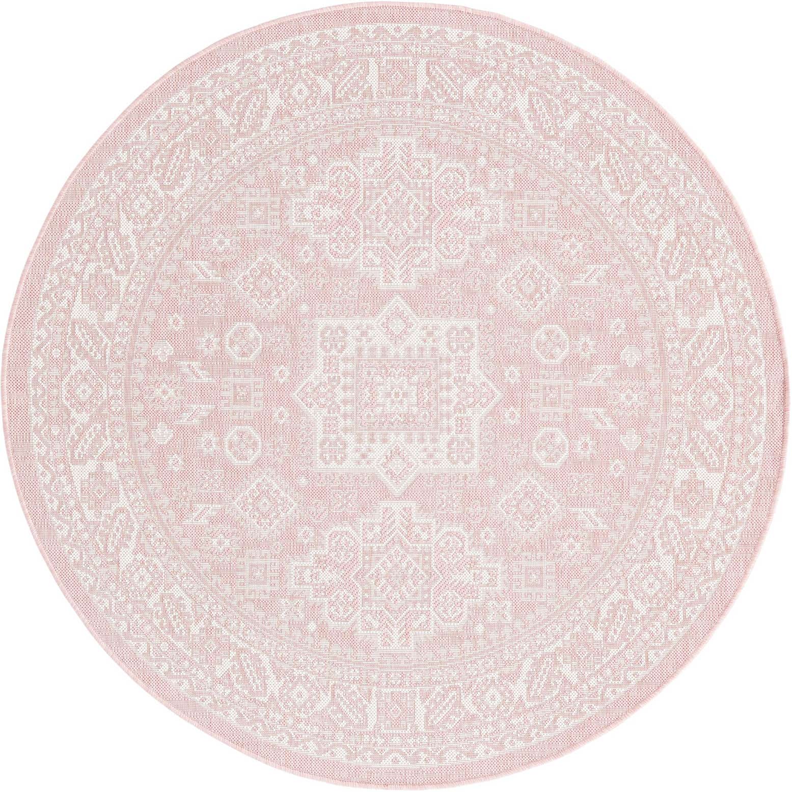 5' 3 x 5' 3 Easy-Clean Aztec Indoor / Outdoor Round Rug