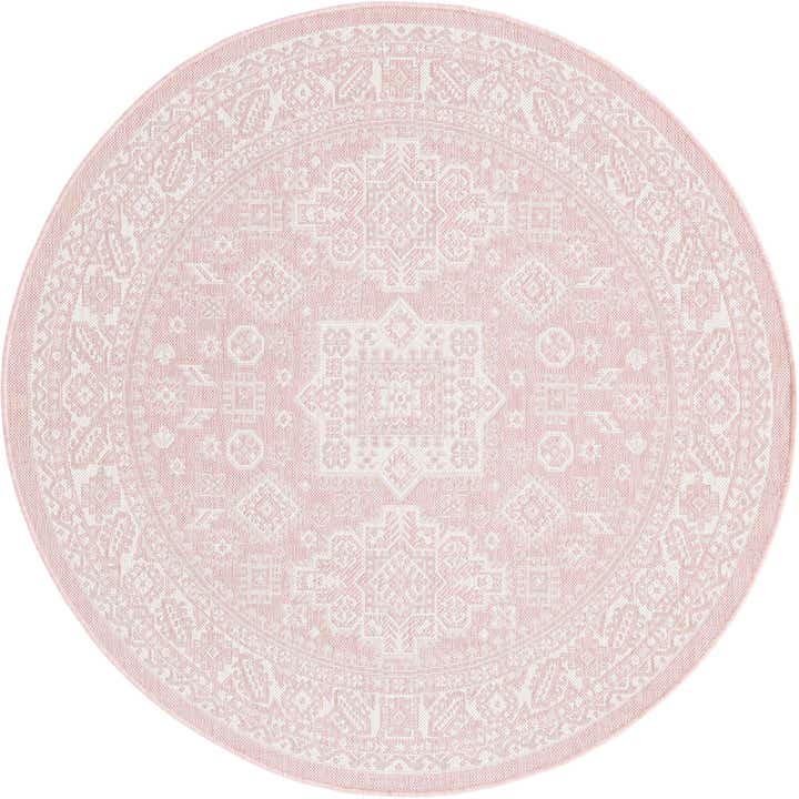 5' 3 x 5' 3 Easy-Clean Aztec Indoor / Outdoor Round Rug