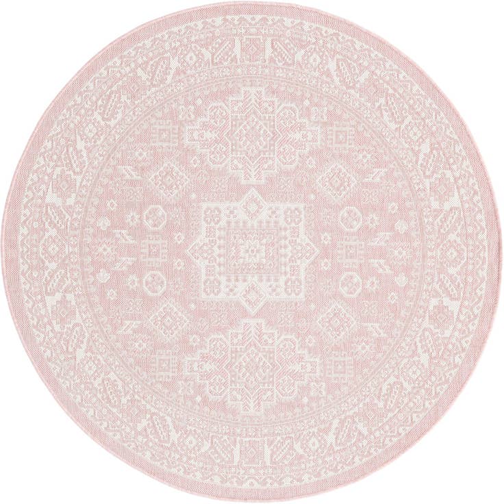 Detail image of 5' 3 x 5' 3 Easy-Clean Aztec Indoor / Outdoor Round Rug