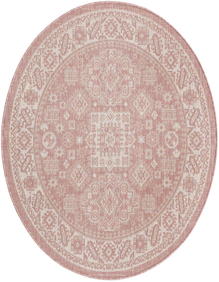 Detail image of 4' x 4' Easy-Clean Aztec Indoor / Outdoor Round Rug