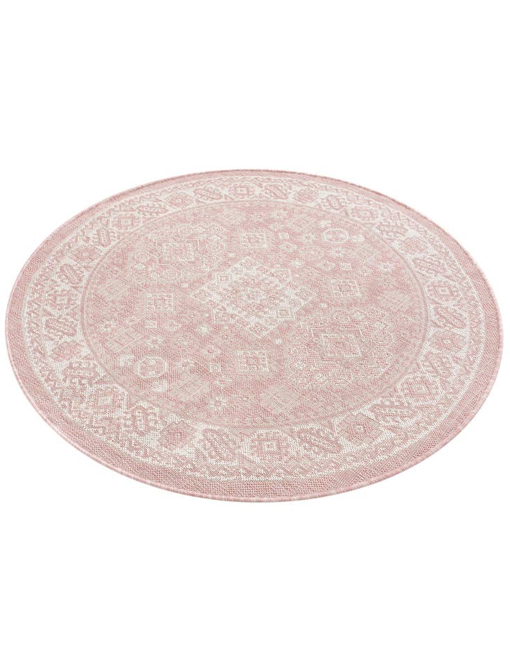 Detail image of 4' x 4'  Washable Aztec Indoor / Outdoor Round Rug