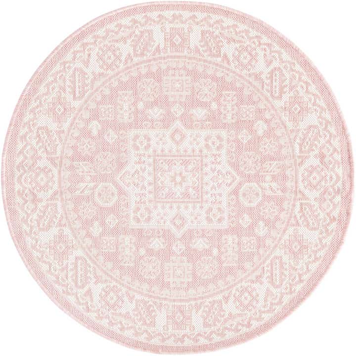 3' x 3' Easy-Clean Aztec Indoor / Outdoor Round Rug