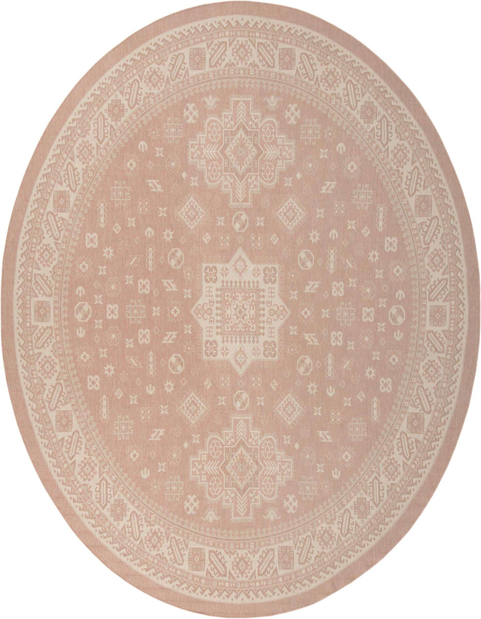 13' x 13' Easy-Clean Aztec Indoor / Outdoor Round Rug