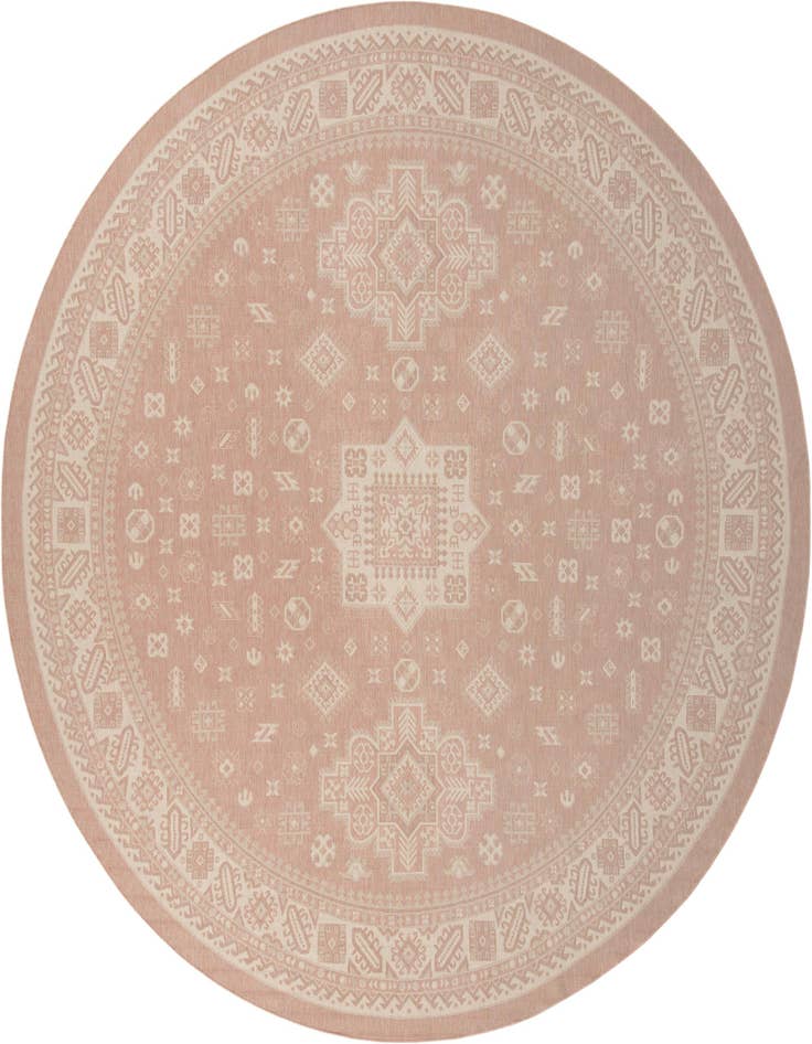 Detail image of 13' x 13' Easy-Clean Aztec Indoor / Outdoor Round Rug