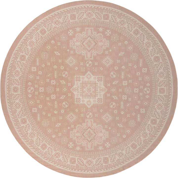 13' x 13' Easy-Clean Aztec Indoor / Outdoor Round Rug