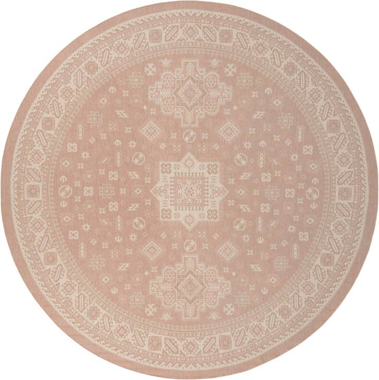 Detail image of 13' x 13' Easy-Clean Aztec Indoor / Outdoor Round Rug