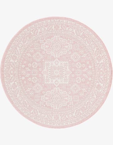 5' 3 x 5' 3 Easy-Clean Aztec Indoor / Outdoor Round Rug