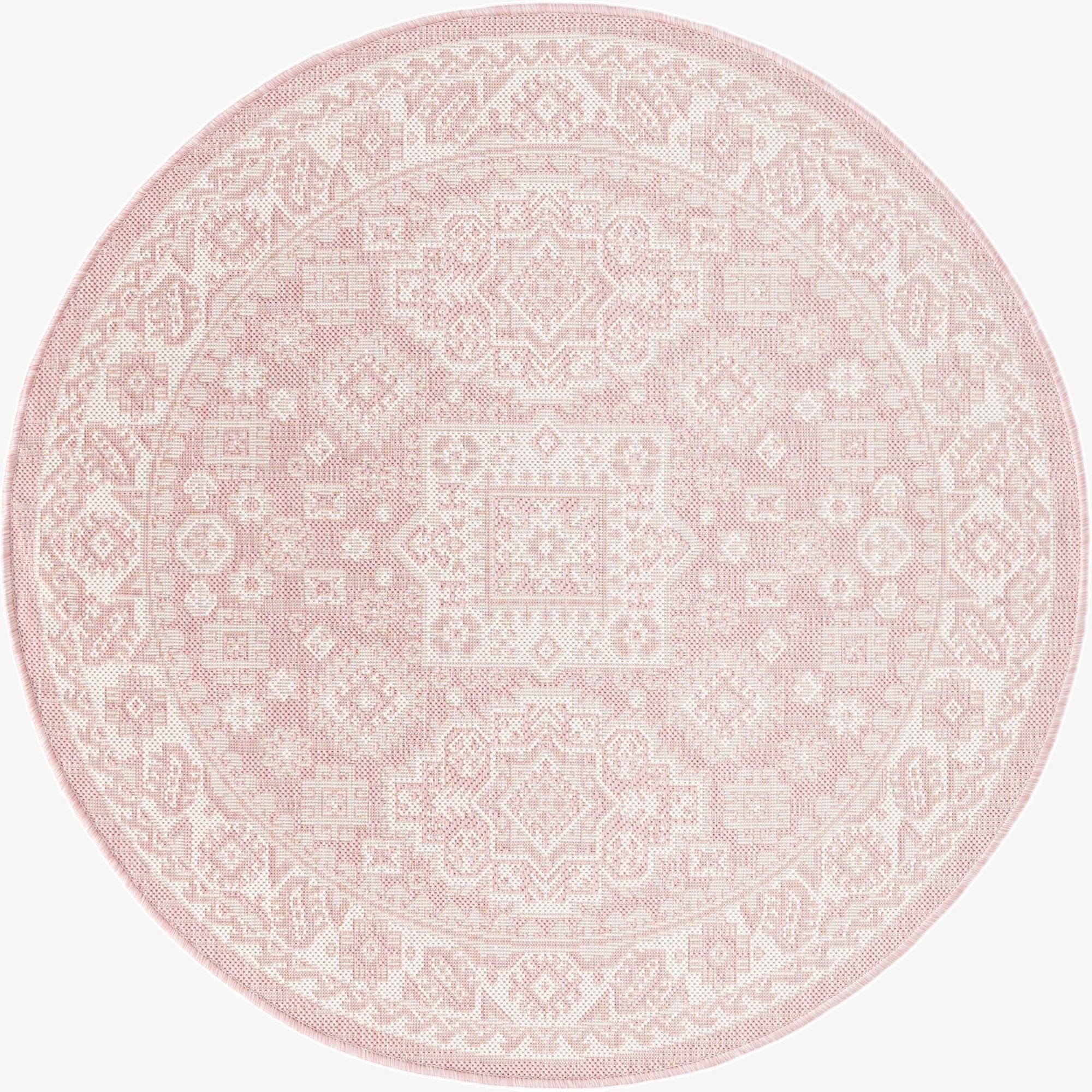 4' x 4'  Washable Aztec Indoor / Outdoor Round Rug