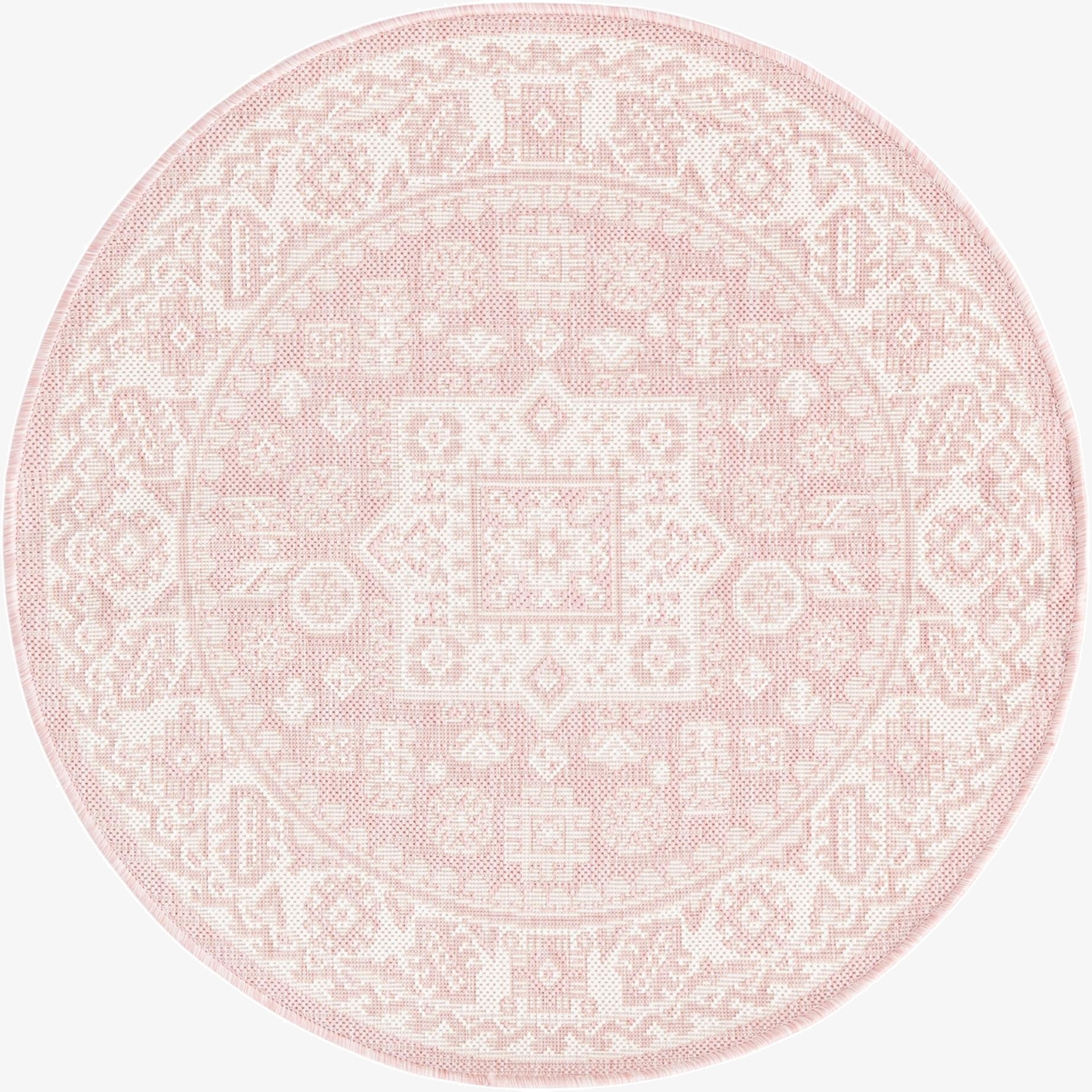 Primary image 3' x 3'  Washable Aztec Indoor / Outdoor Round Rug