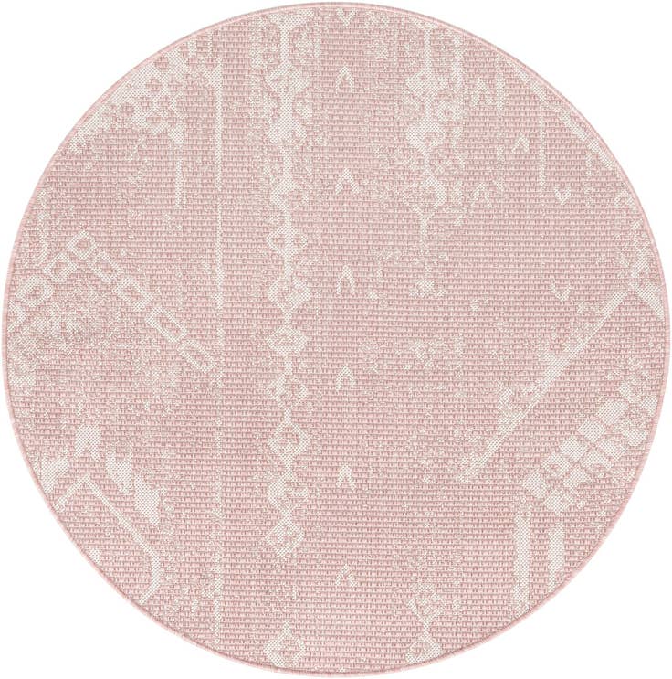 Detail image of 3' x 3' Easy-Clean Bohemian Indoor / Outdoor Round Rug