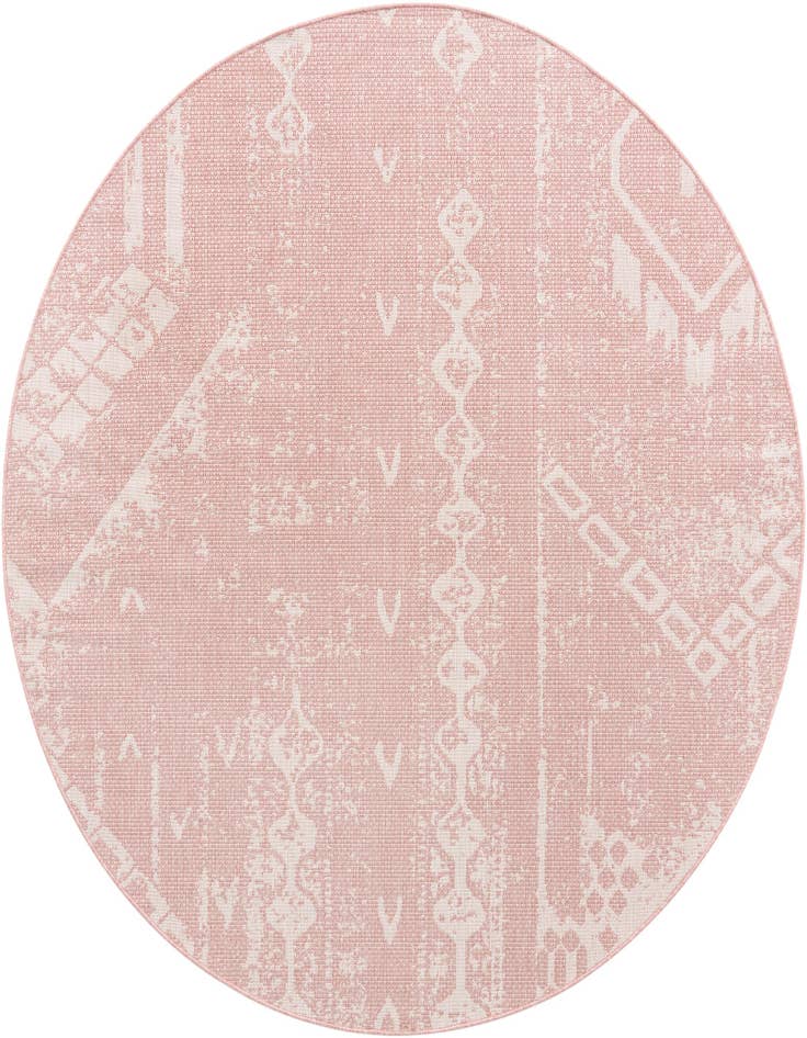 Detail image of 7' 10 x 7' 10 Easy-Clean Bohemian Indoor / Outdoor Round Rug