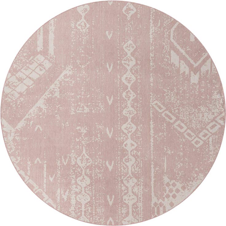 Detail image of 10' 8 x 10' 8 Easy-Clean Bohemian Indoor / Outdoor Round Rug