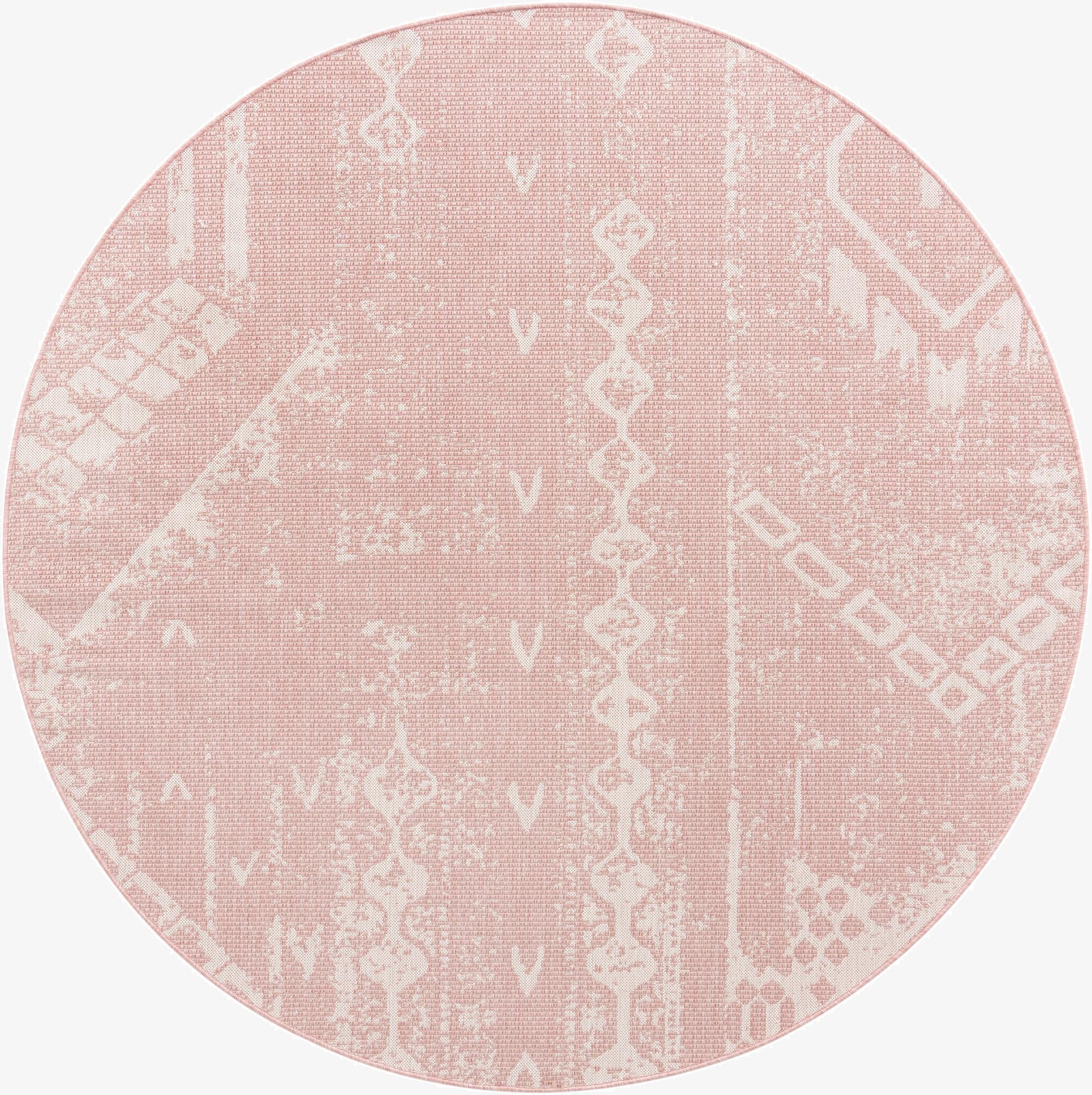 7' 10 x 7' 10  Washable Bohemian Indoor / Outdoor Round Rug