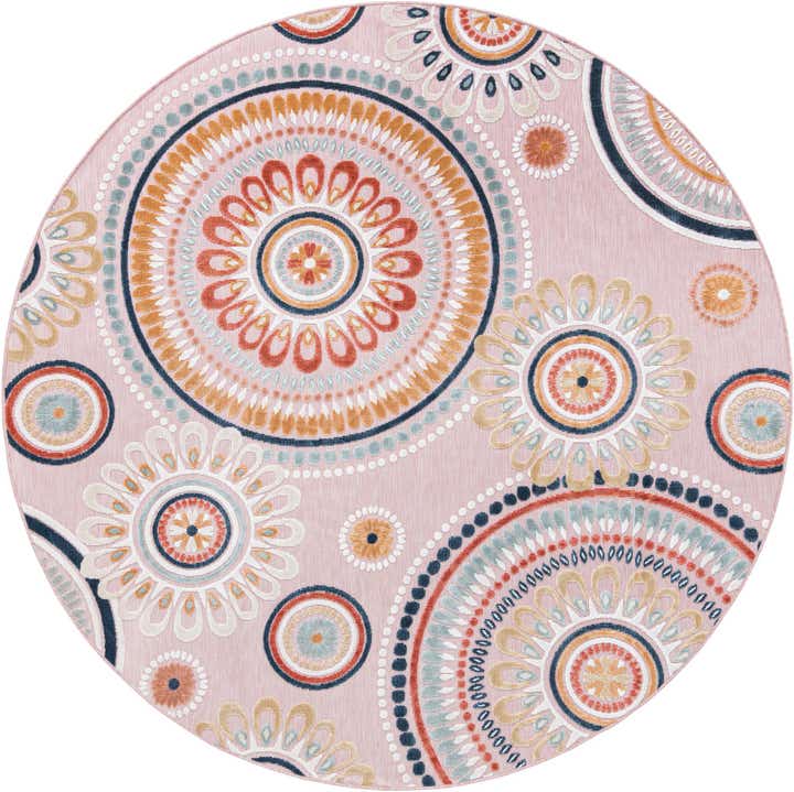 250cm x 250cm Makkelijk schoon te maken Botanical Binnen / buiten Rond Vloerkleed