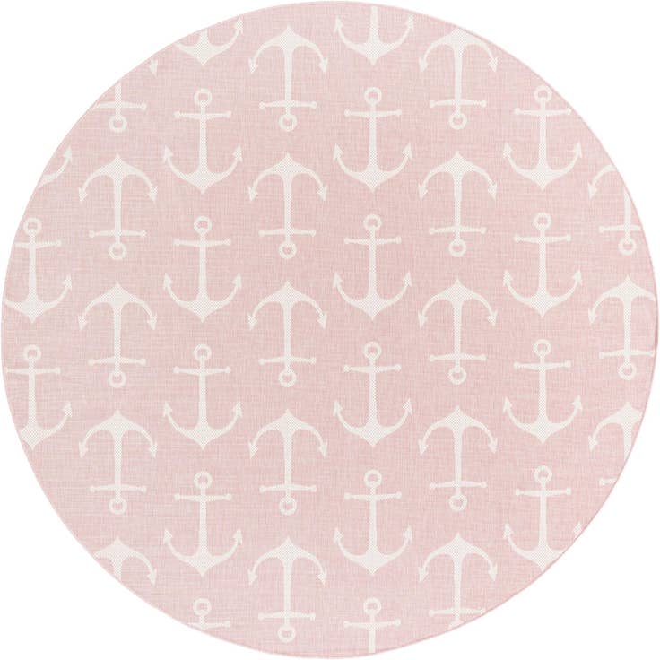 Detail image of 10' x 10' Easy-Clean Coastal Indoor / Outdoor Round Rug