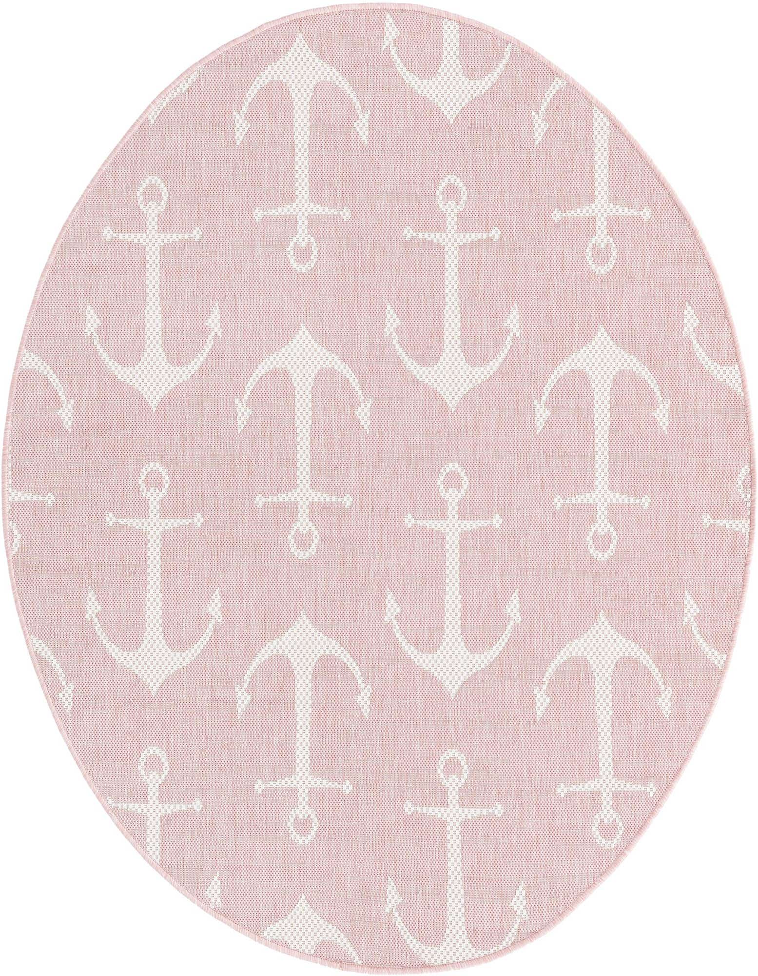 5' 3 x 5' 3 Easy-Clean Coastal Indoor / Outdoor Round Rug