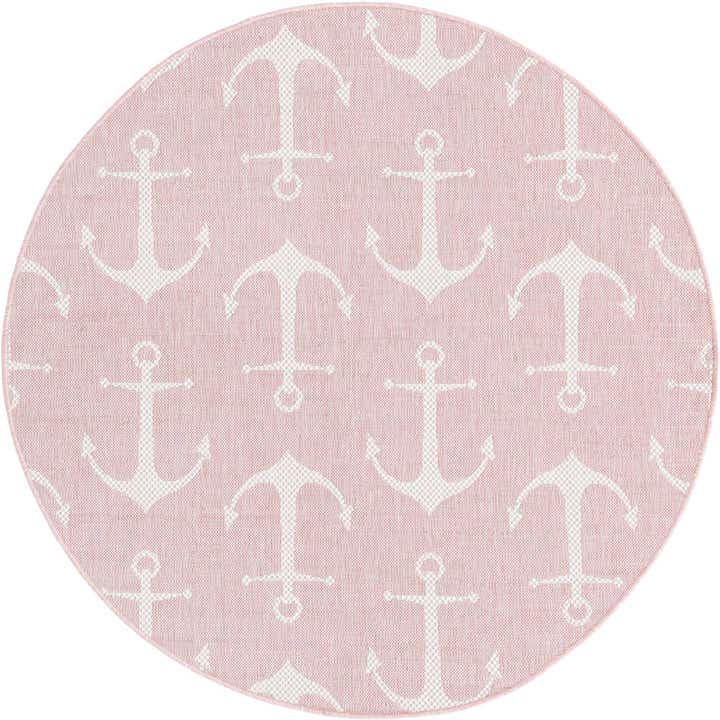 5' 3 x 5' 3 Easy-Clean Coastal Indoor / Outdoor Round Rug