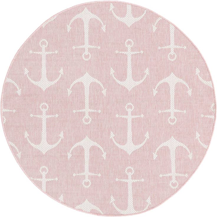 Detail image of 5' 3 x 5' 3 Easy-Clean Coastal Indoor / Outdoor Round Rug