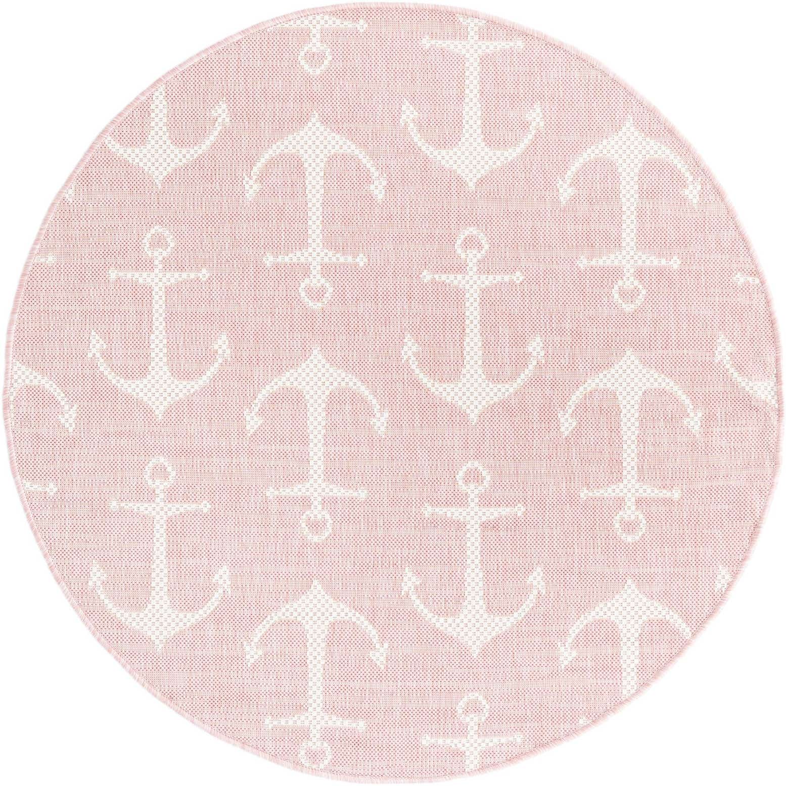 4' x 4' Easy-Clean Coastal Indoor / Outdoor Round Rug