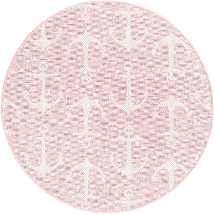 4' x 4' Easy-Clean Coastal Indoor / Outdoor Round Rug