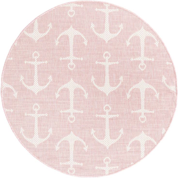 Detail image of 4' x 4' Easy-Clean Coastal Indoor / Outdoor Round Rug