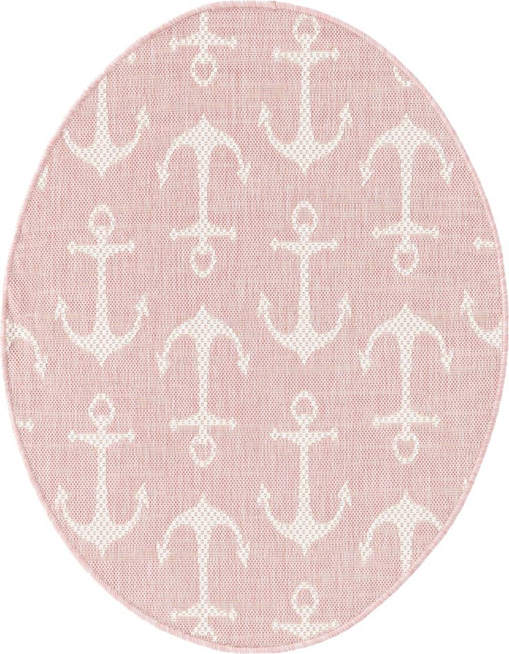Detail image of 3' x 3' Easy-Clean Coastal Indoor / Outdoor Round Rug