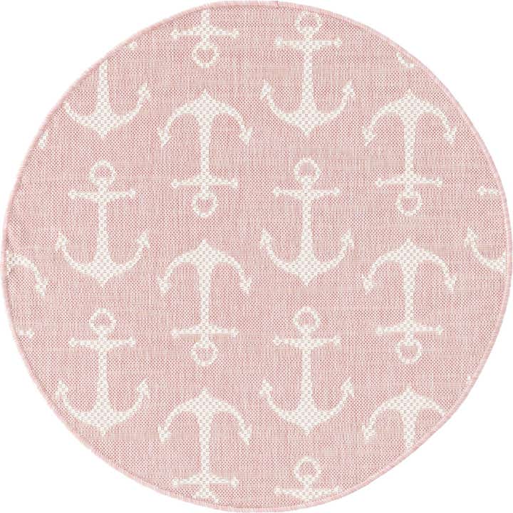 3' x 3' Easy-Clean Coastal Indoor / Outdoor Round Rug