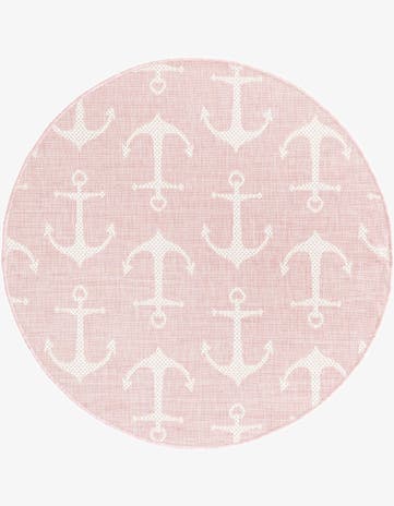 4' x 4' Easy-Clean Coastal Indoor / Outdoor Round Rug