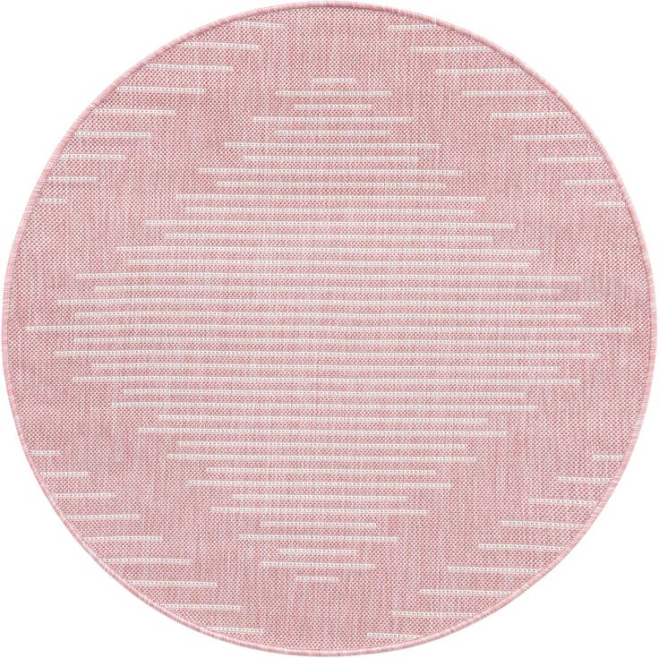 Detail image of 3' x 3' Easy-Clean Modern Indoor / Outdoor Round Rug
