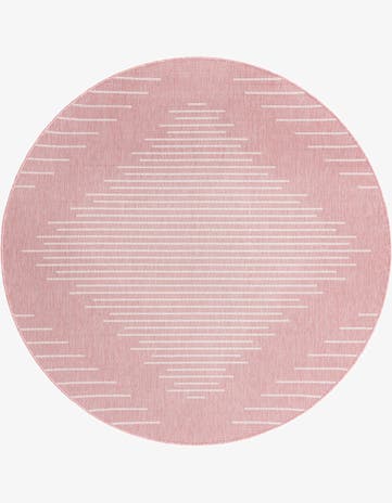 7' 10 x 7' 10 Easy-Clean Modern Indoor / Outdoor Round Rug