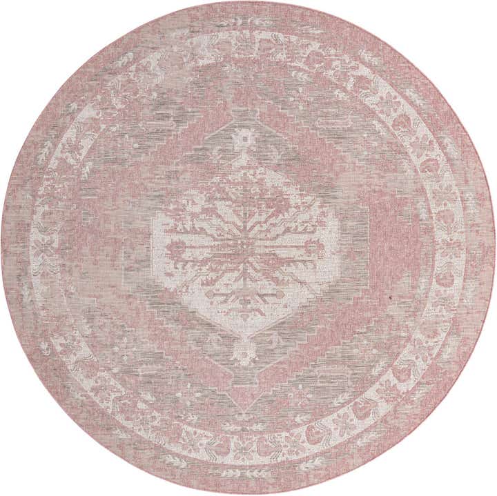 10' x 10' Easy-Clean Traditional Indoor / Outdoor Round Rug