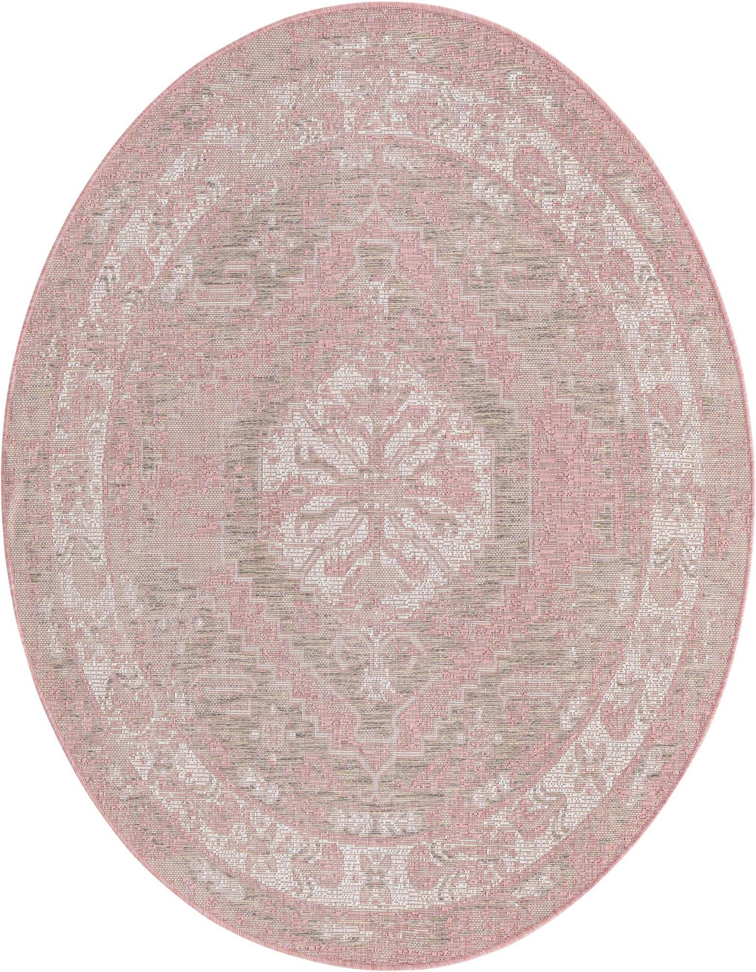 5' 3 x 5' 3 Easy-Clean Traditional Indoor / Outdoor Round Rug