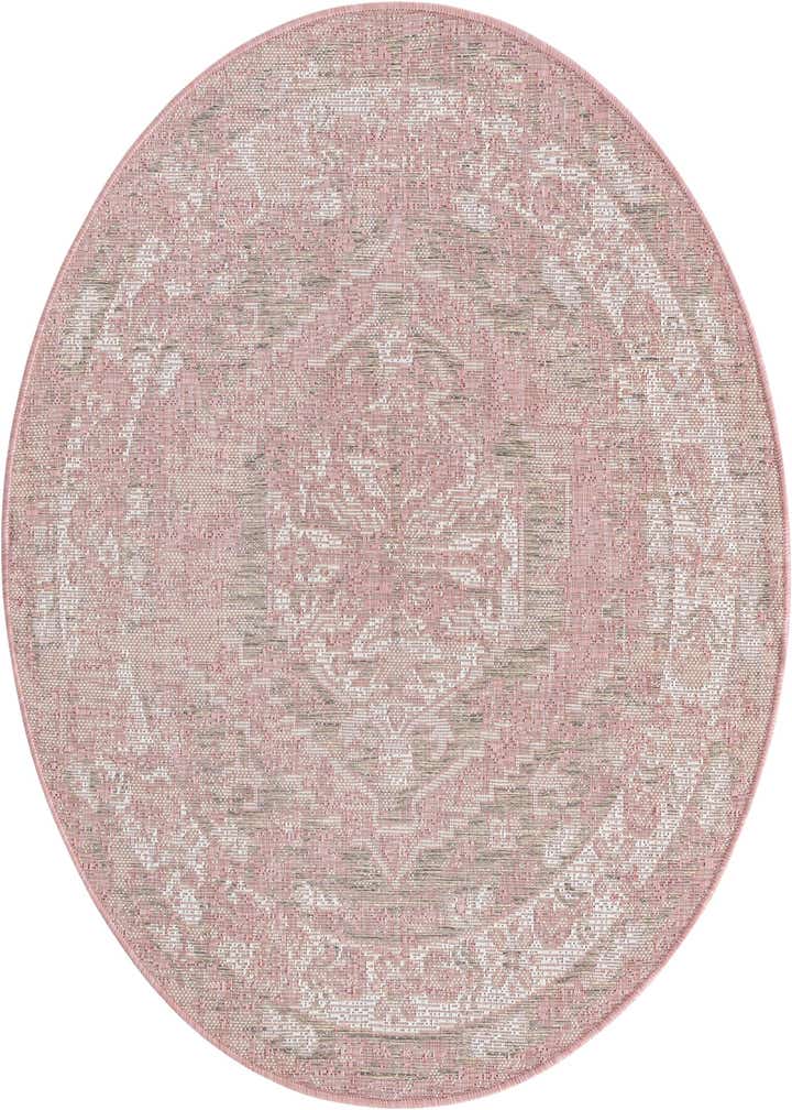 4' x 4' Easy-Clean Traditional Indoor / Outdoor Round Rug