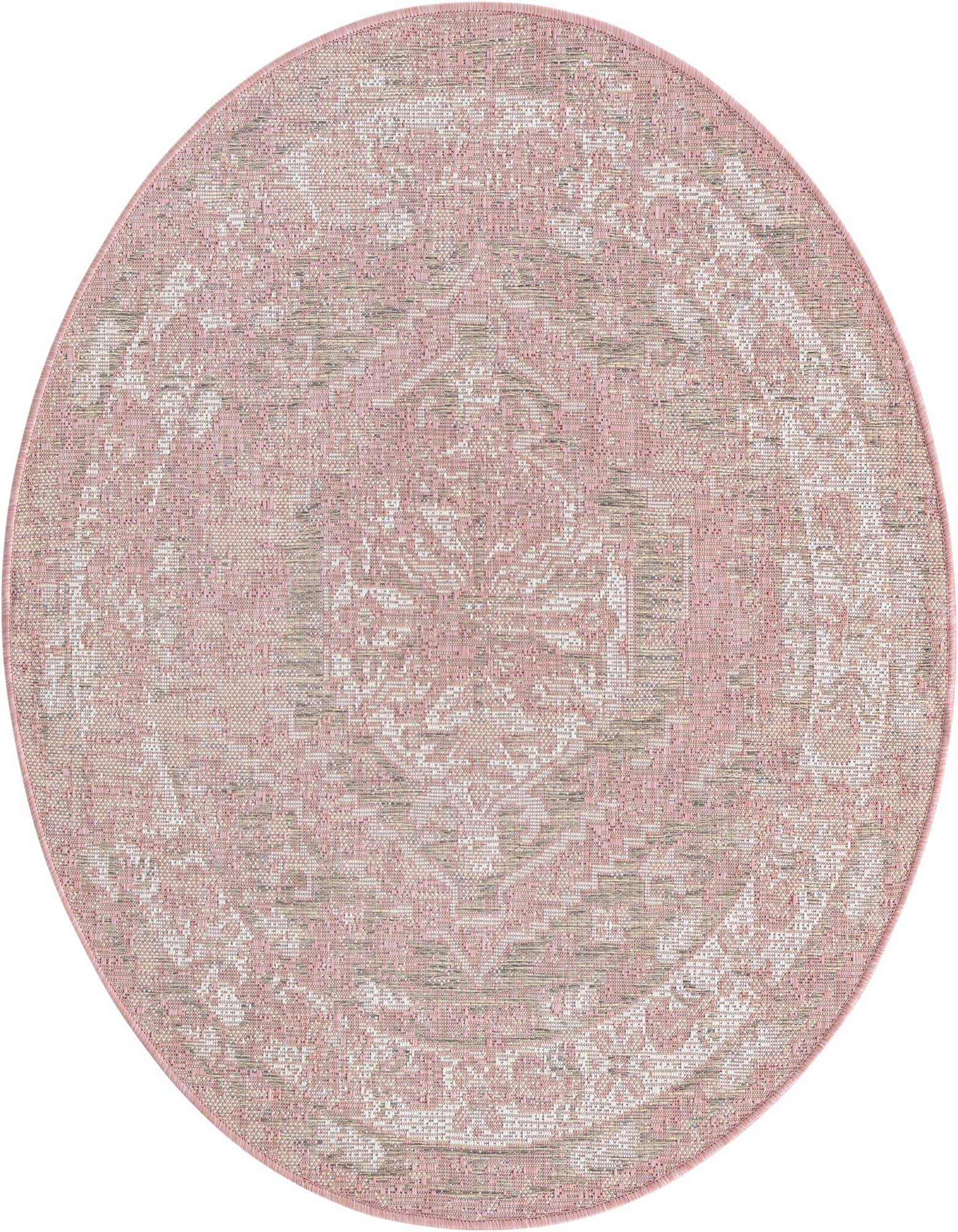 4' x 4' Easy-Clean Traditional Indoor / Outdoor Round Rug