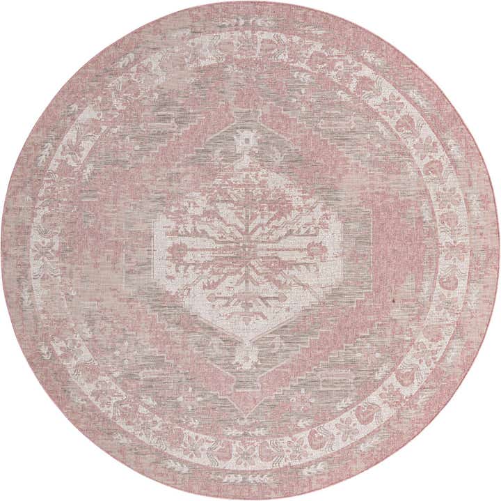 13' x 13' Easy-Clean Traditional Indoor / Outdoor Round Rug