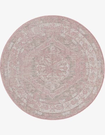 4' x 4' Easy-Clean Traditional Indoor / Outdoor Round Rug