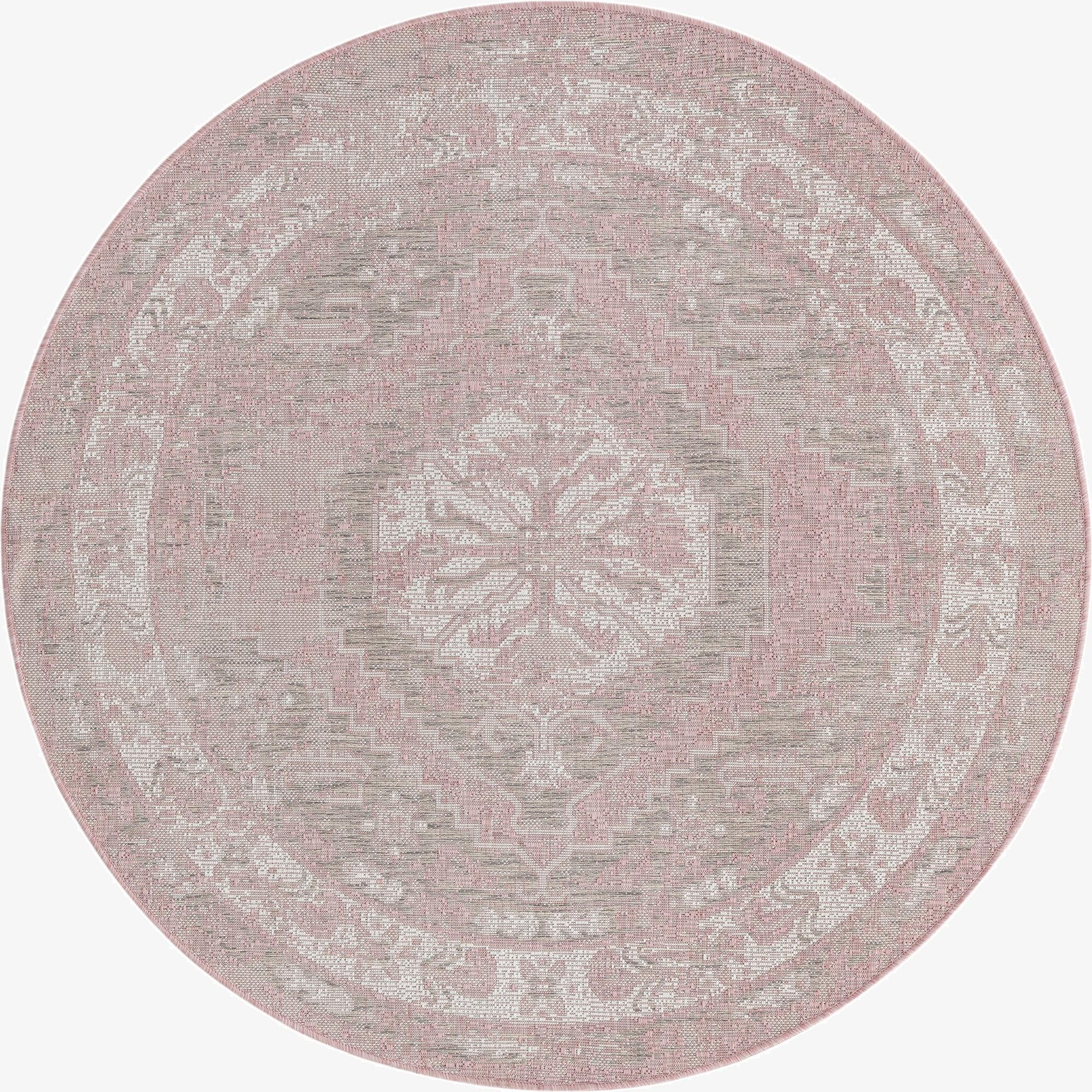Primary image 5' 3 x 5' 3  Washable Traditional Indoor / Outdoor Round Rug