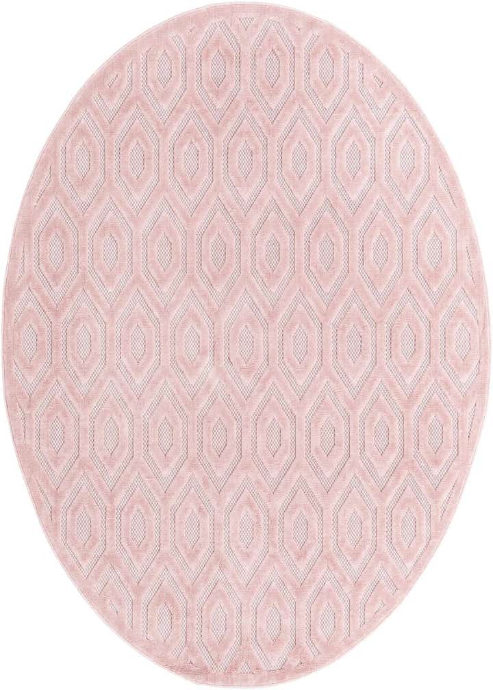 7' x 7' Easy-Clean Trellis Textured Indoor / Outdoor Round Rug