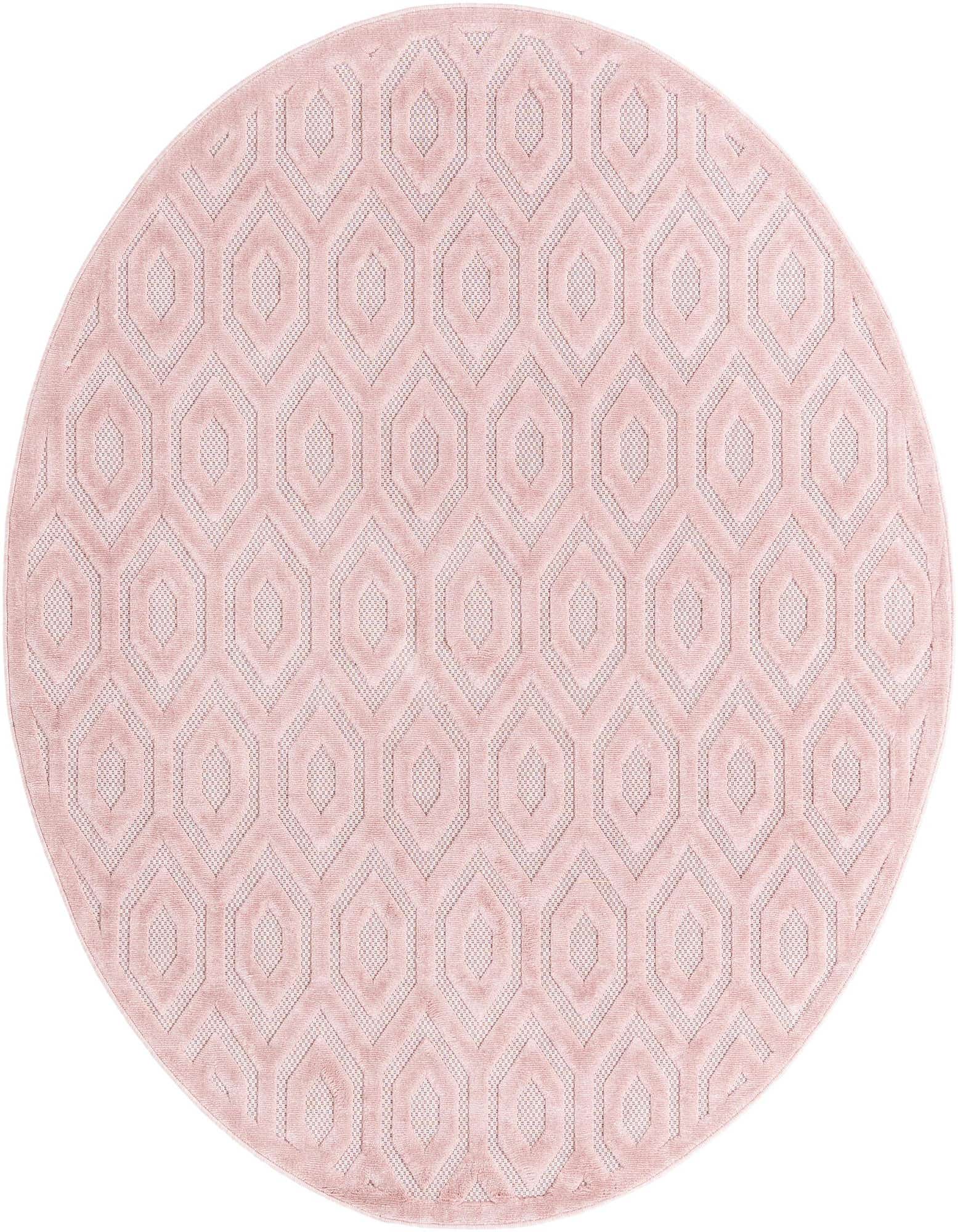 7' x 7' Easy-Clean Trellis Textured Indoor / Outdoor Round Rug