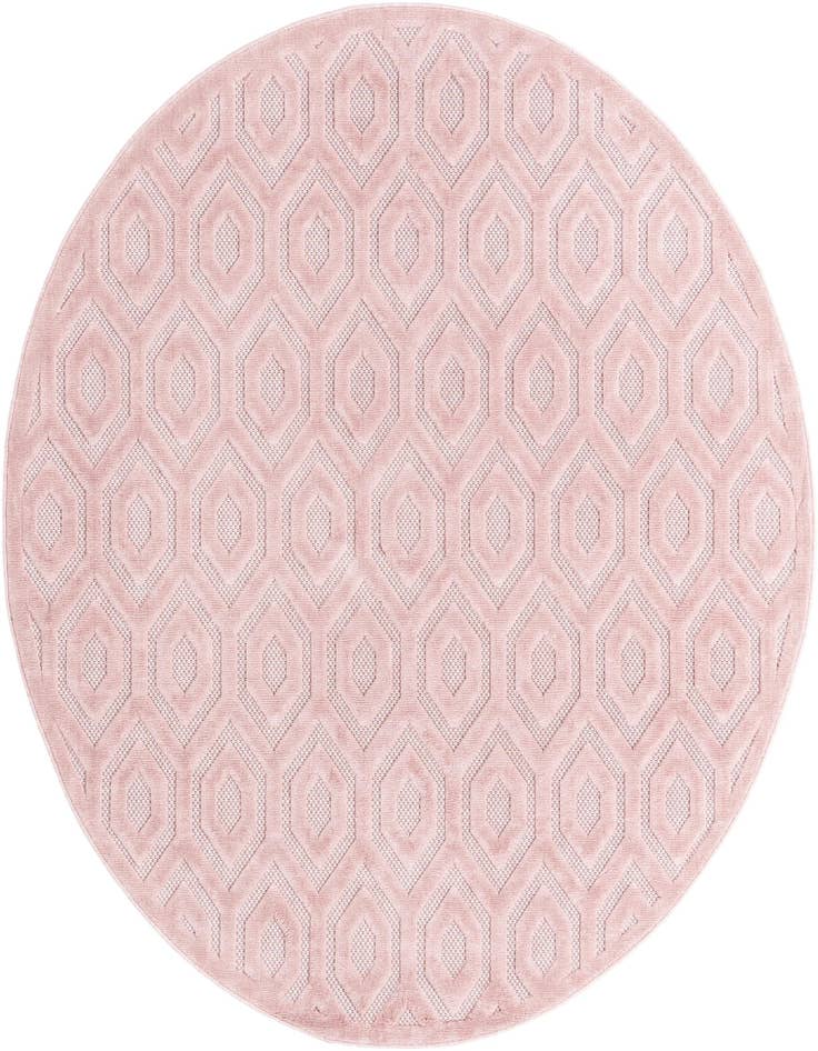 Detail image of 7' x 7' Easy-Clean Trellis Textured Indoor / Outdoor Round Rug