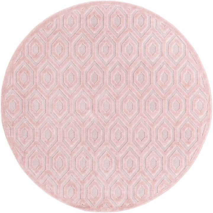7' x 7' Easy-Clean Trellis Textured Indoor / Outdoor Round Rug