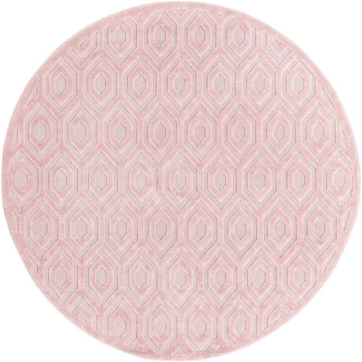 Detail image of 7' x 7' Easy-Clean Trellis Textured Indoor / Outdoor Round Rug