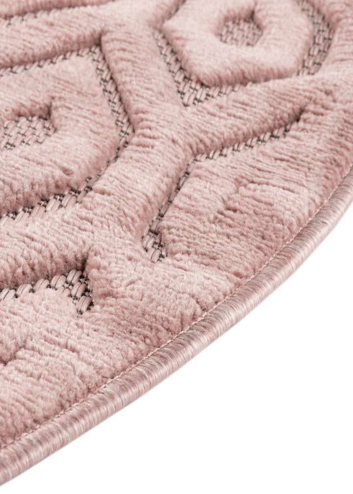 5' 3 x 5' 3 Easy-Clean Trellis Textured Indoor / Outdoor Round Rug