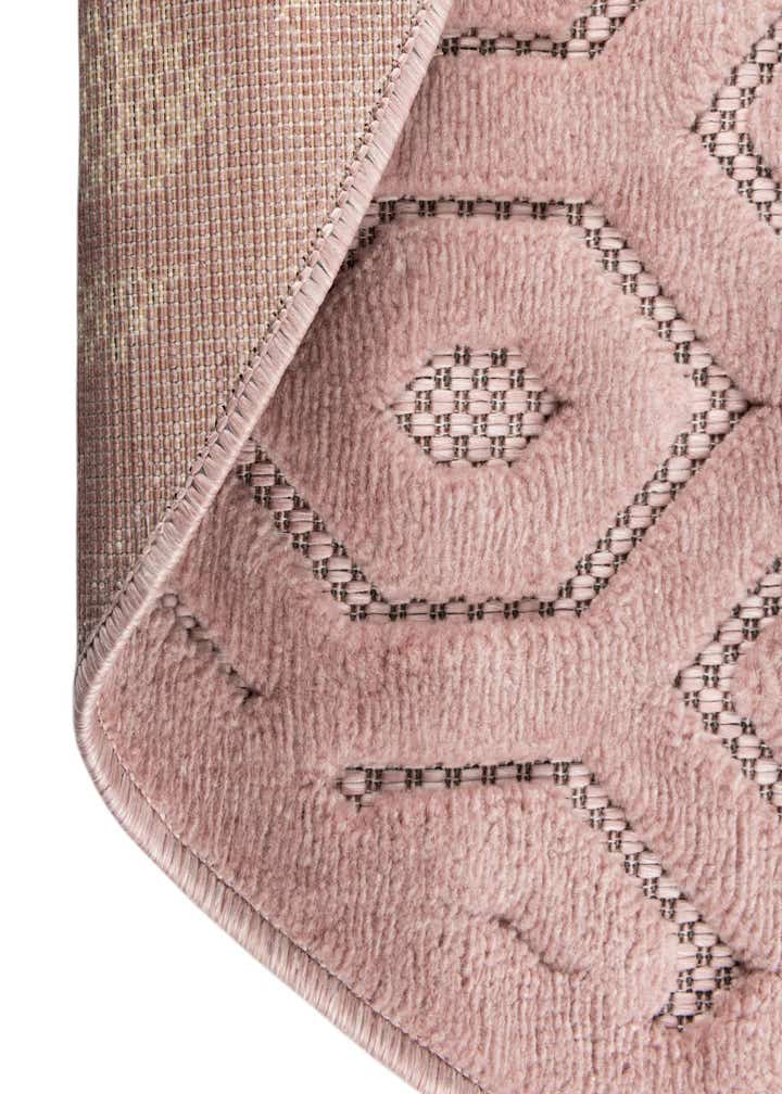 5' 3 x 5' 3 Easy-Clean Trellis Textured Indoor / Outdoor Round Rug