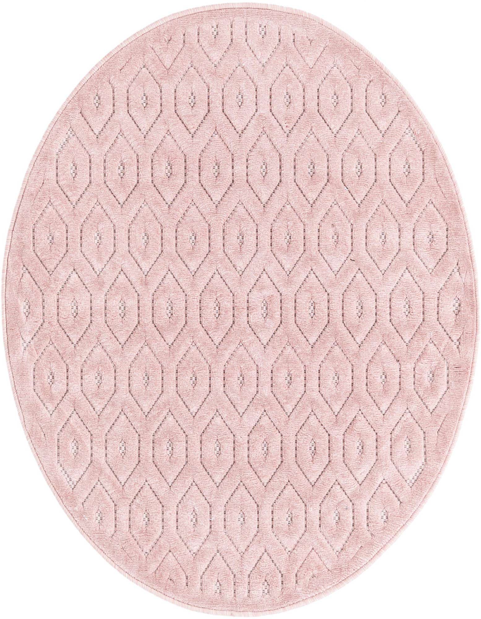 4' x 4' Easy-Clean Trellis Textured Indoor / Outdoor Round Rug