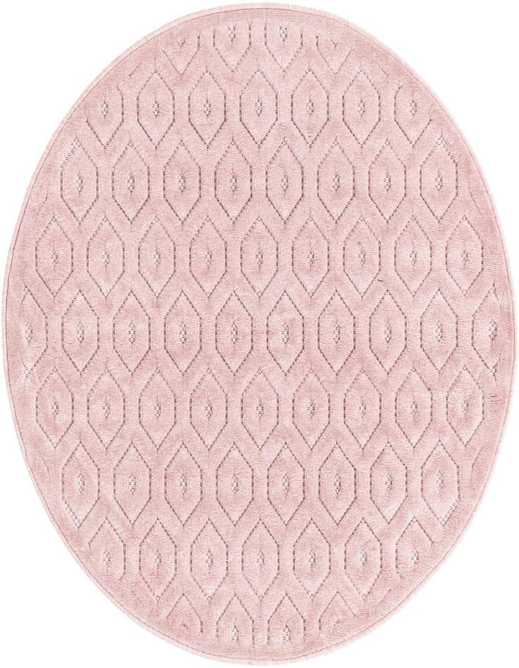 Detail image of 4' x 4' Easy-Clean Trellis Textured Indoor / Outdoor Round Rug