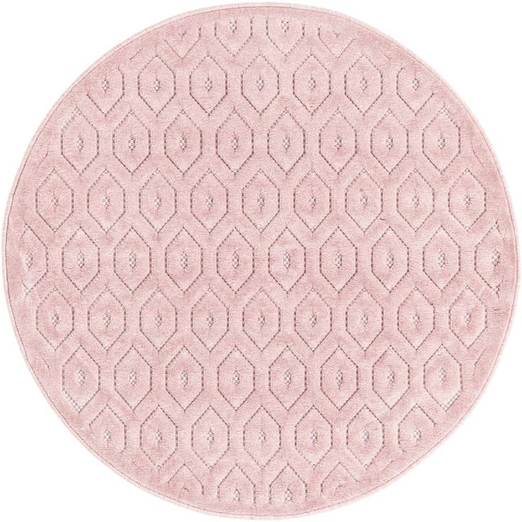 Detail image of 4' x 4' Easy-Clean Trellis Textured Indoor / Outdoor Round Rug