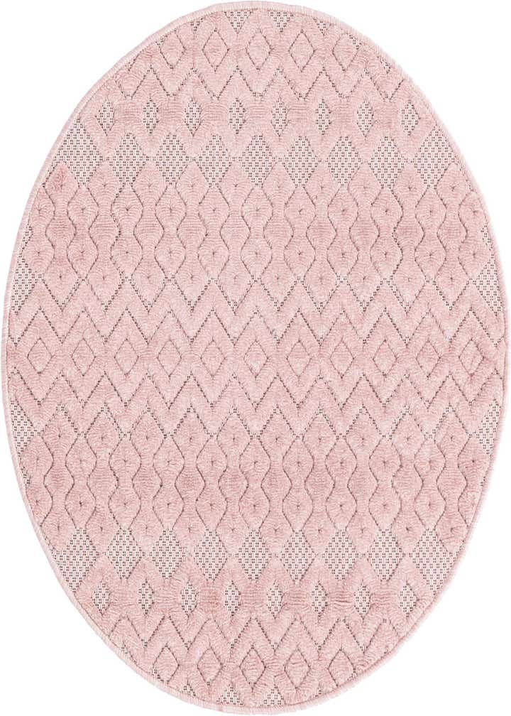 3' x 3' Easy-Clean Trellis Textured Indoor / Outdoor Round Rug