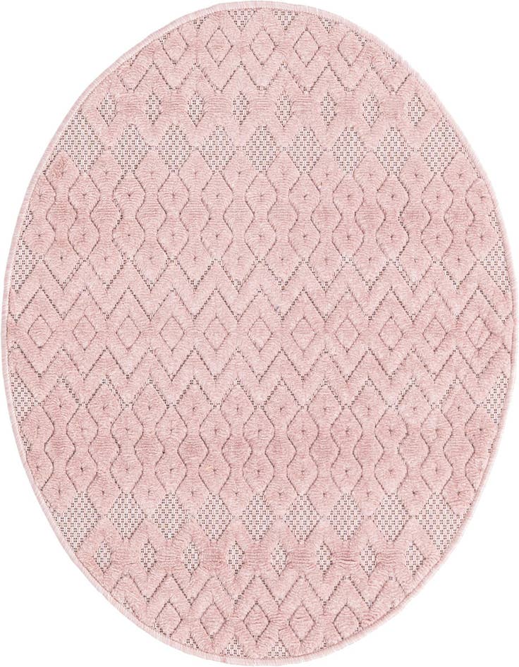 Detail image of 3' x 3' Easy-Clean Trellis Textured Indoor / Outdoor Round Rug