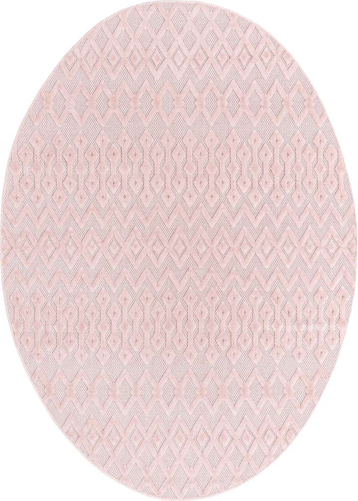 7' x 7' Easy-Clean Trellis Textured Indoor / Outdoor Round Rug